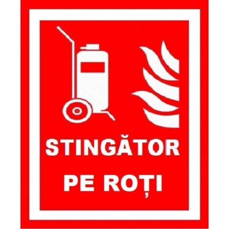 Placuta pentru stingator pe roti