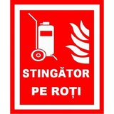 Placuta pentru stingator pe roti