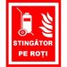 Placuta pentru stingator pe roti